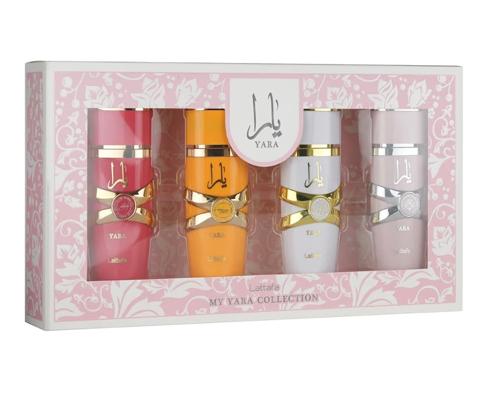 Lattafa My Yara Collection – 4 × 25 ml Eau de Parfum Gift Set for Women (Yara + Yara Moi + Yara Tous + Yara Candy