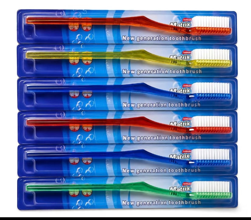 Matrix clean Toothbrush with Multi-Action Directional Bristles,Daily Brushing, 12 Count